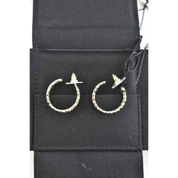 Chanel 21A Gold Metal Interlocking CC Logo Dangle Drop Statement Hoop Earrings - Picture 12 of 12